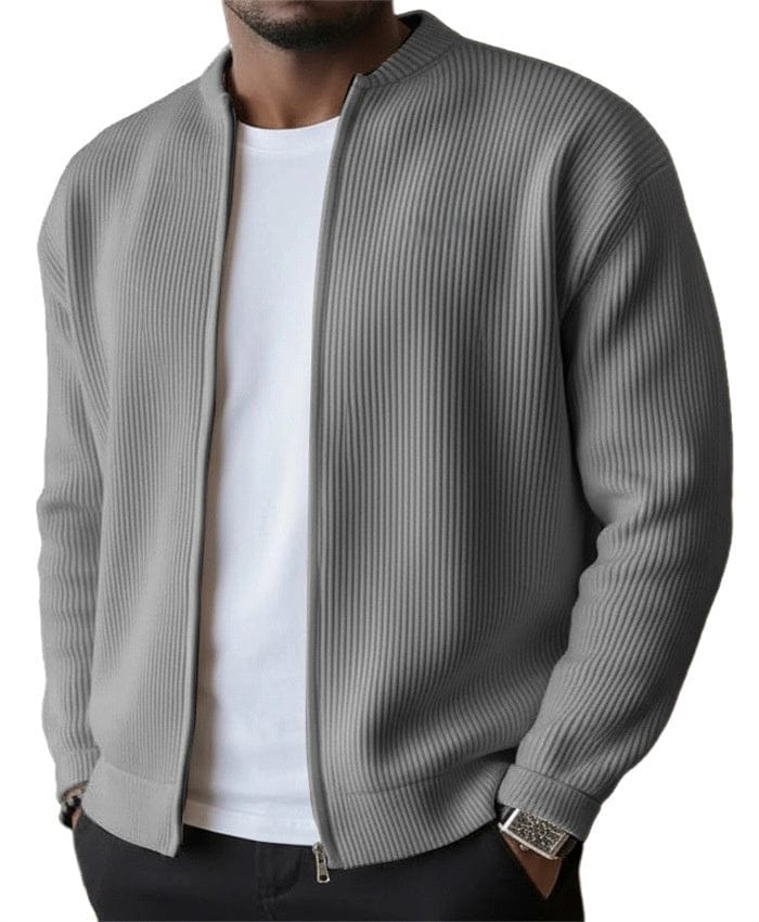 André | Cardigan côtelé zippé - Casa Cavari