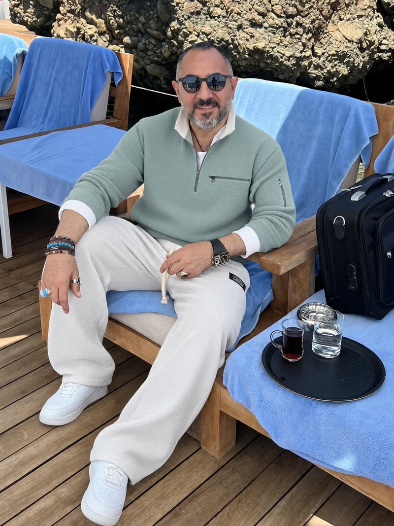  - Gaspard™ | Pull gaufré à demi-zip
