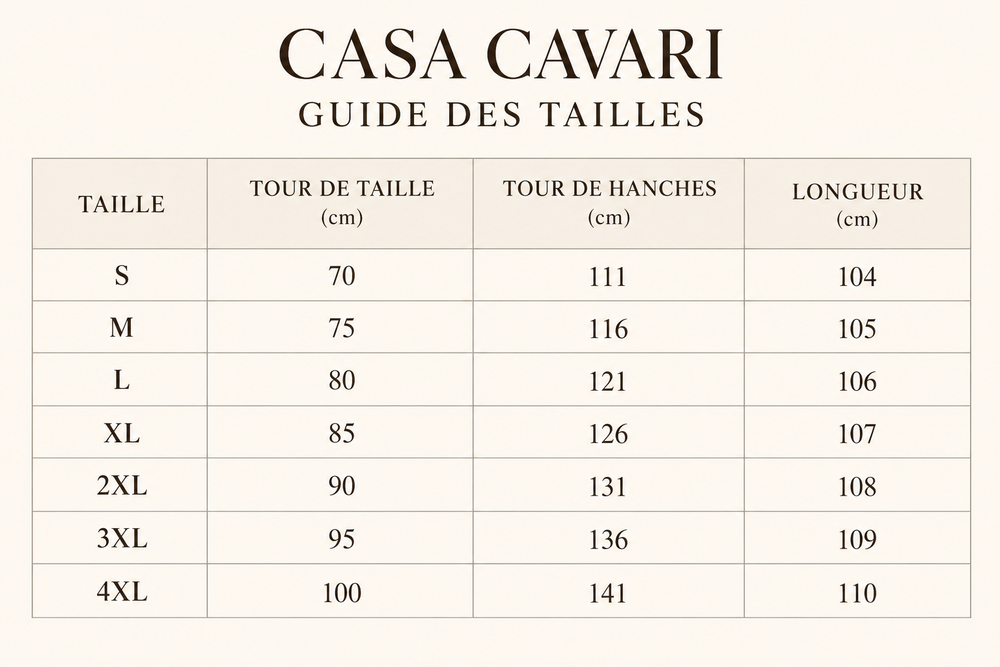 Guide des tailles