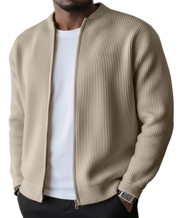 André | Cardigan côtelé zippé - Casa Cavari