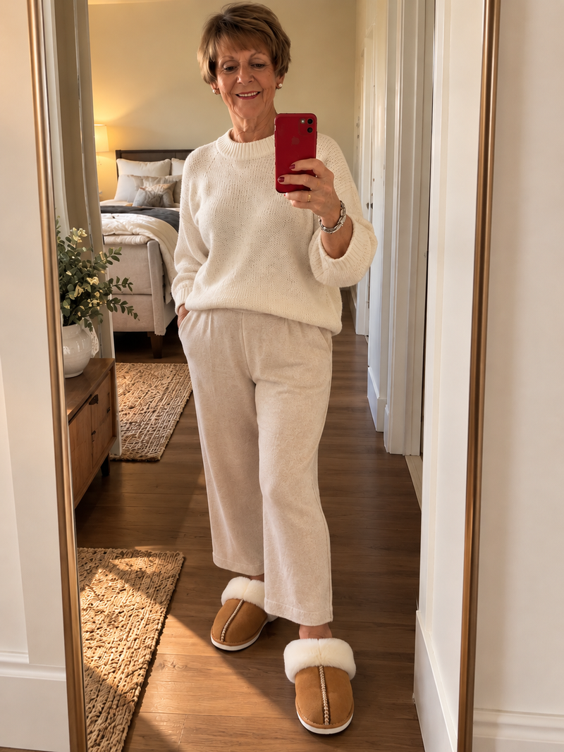 Alexandra - Héloïse™ | Mules effet daim à col fourré