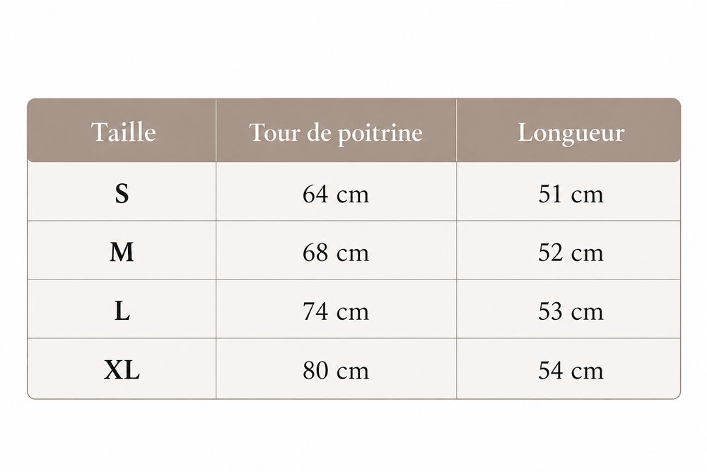 Guide des tailles