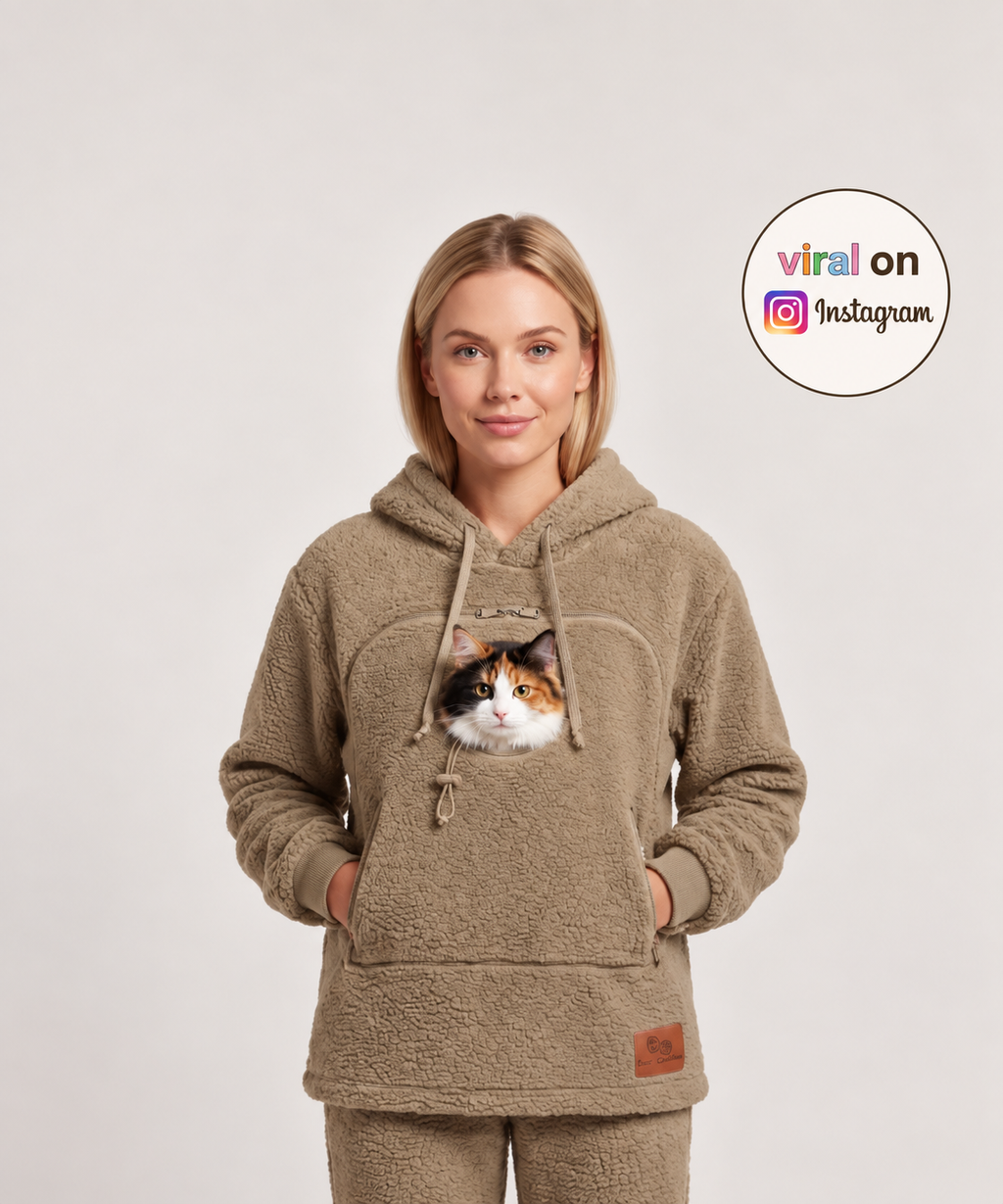 Câlin Minou | Sweat à capuche porte-animal - Casa Cavari