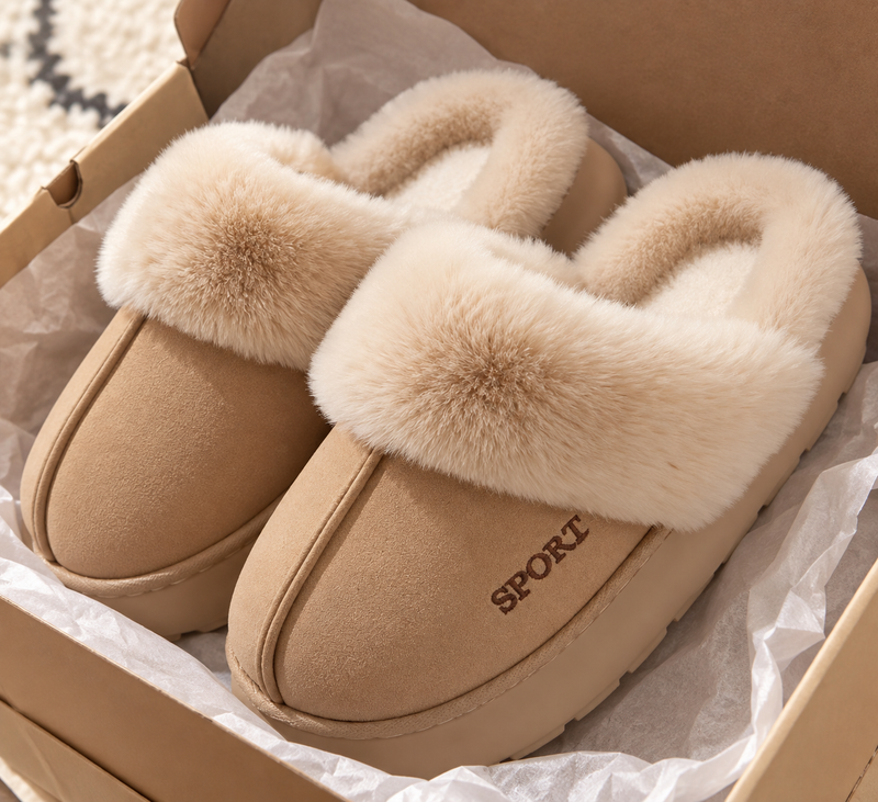 Naomi - Victoire™ | Pantuflas con plataforma y cuello de pelo