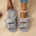 Albane | Mules fourrées à boucles - Casa Cavari
