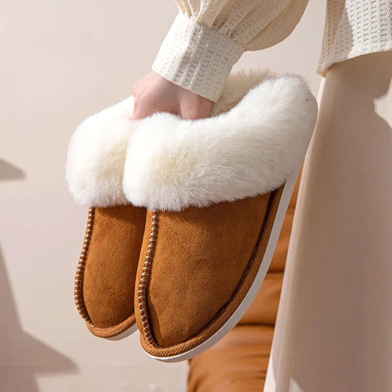Héloïse | Mules effet daim à col fourré - Casa Cavari