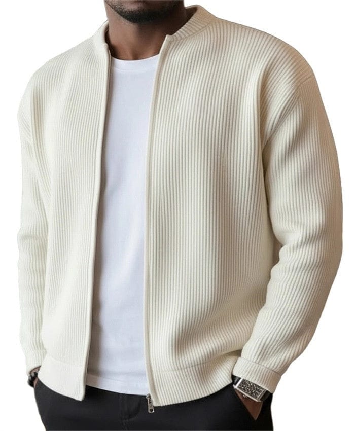 André | Cardigan côtelé zippé - Casa Cavari