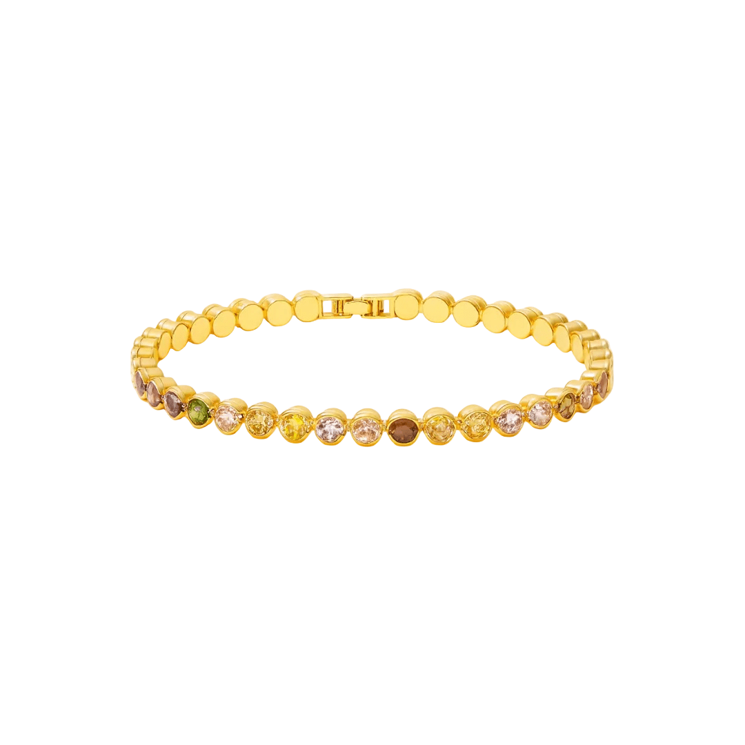 Celia|Pulsera dorada con circonitas - CasaCavari