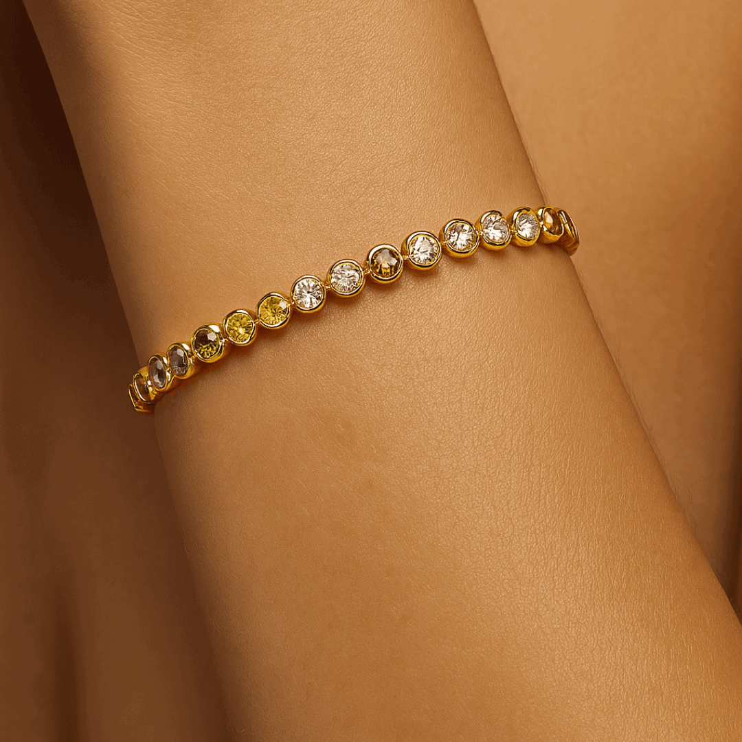 Celia|Pulsera dorada con circonitas - CasaCavari