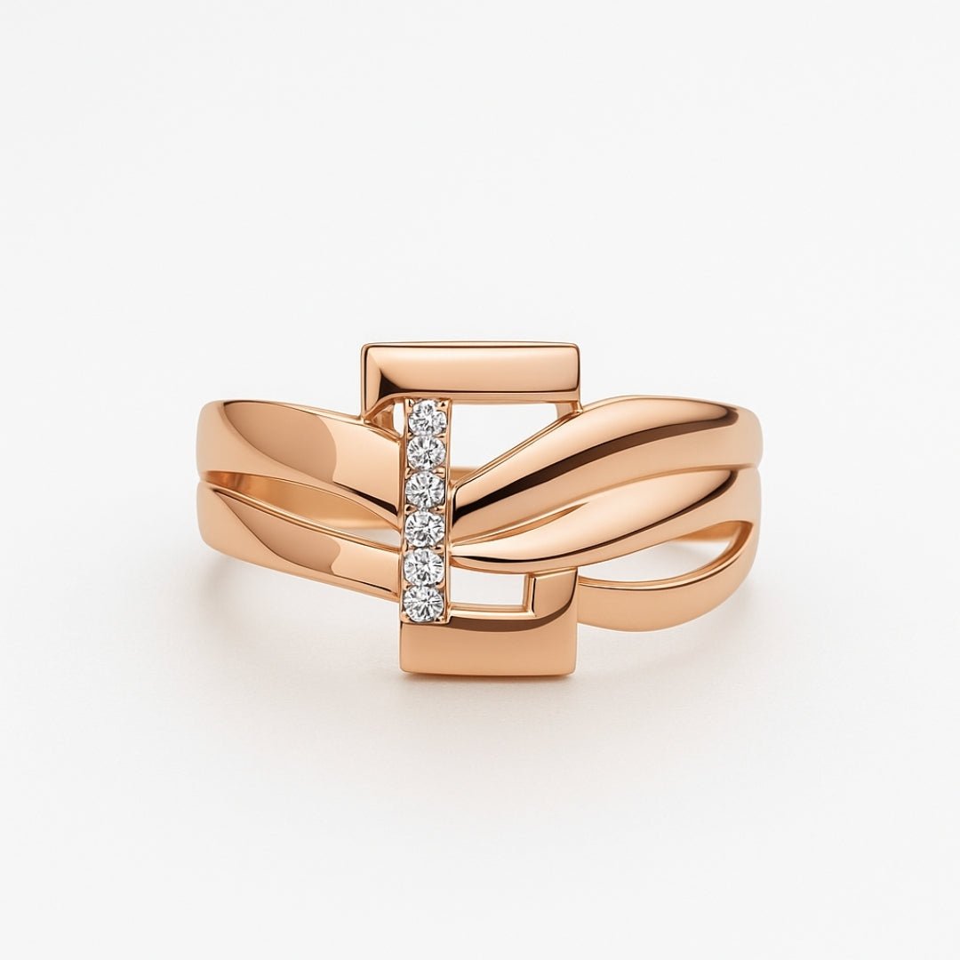 Estela|Anillo entrelazado rosé - CasaCavari