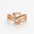 Estela|Anillo entrelazado rosé - CasaCavari