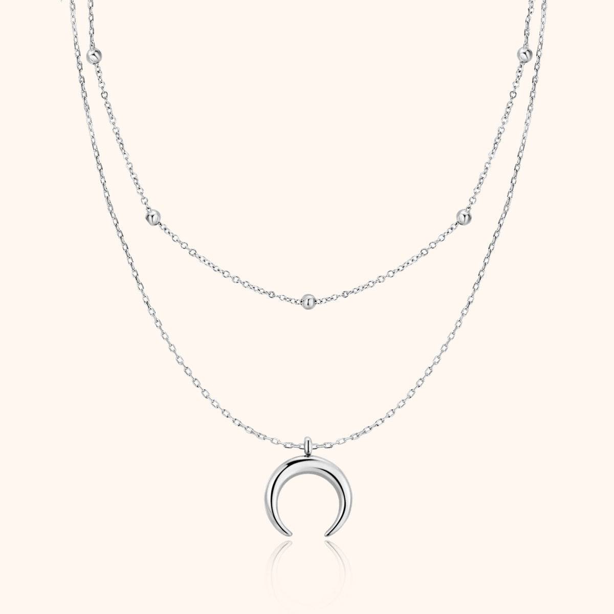 Luna|Collar doble con luna - CasaCavari