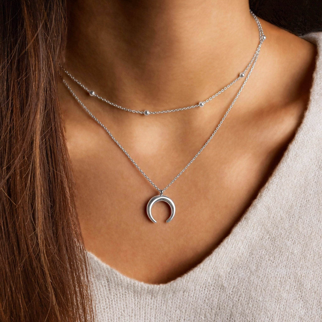 Luna|Collar doble con luna - CasaCavari