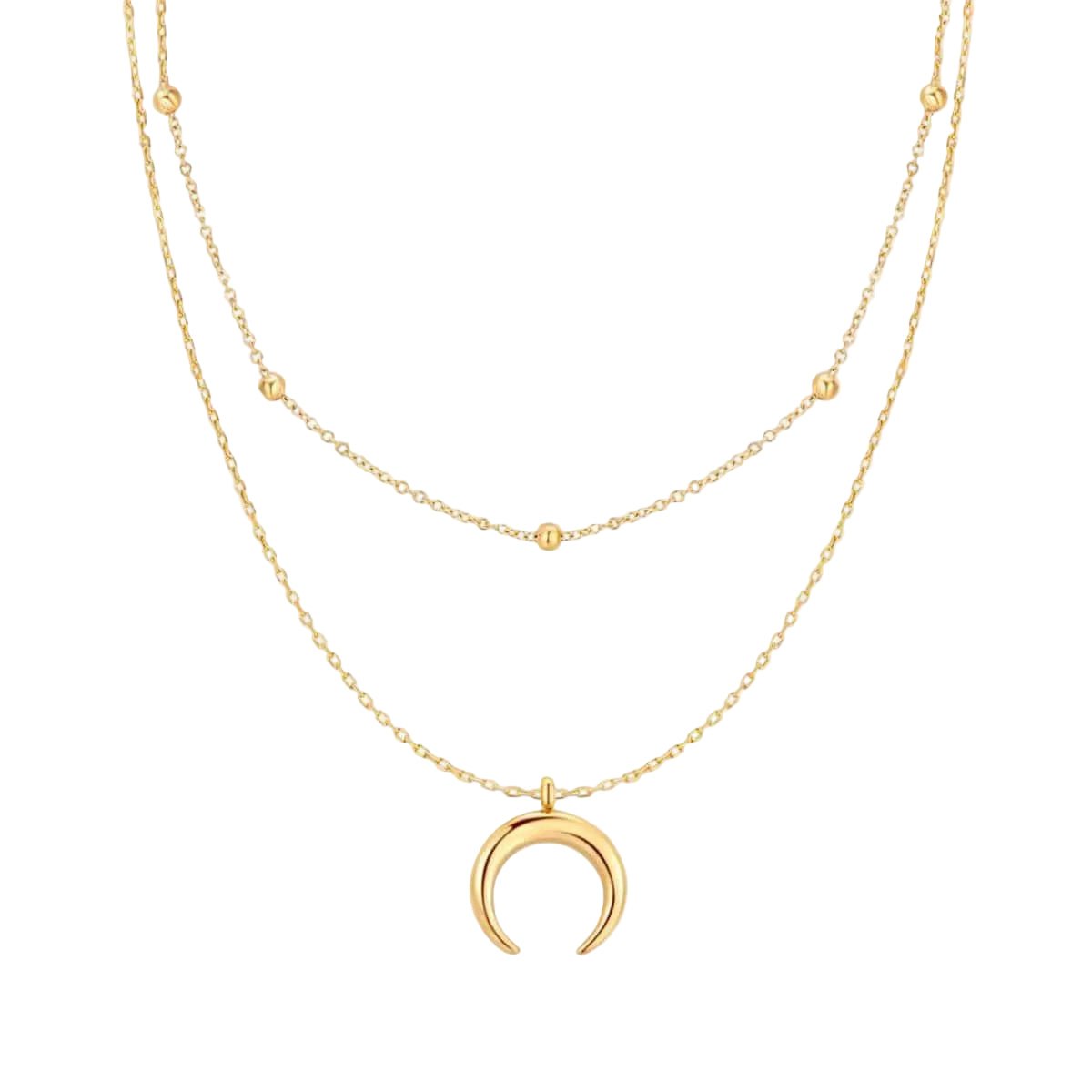 Luna|Collar doble con luna - CasaCavari