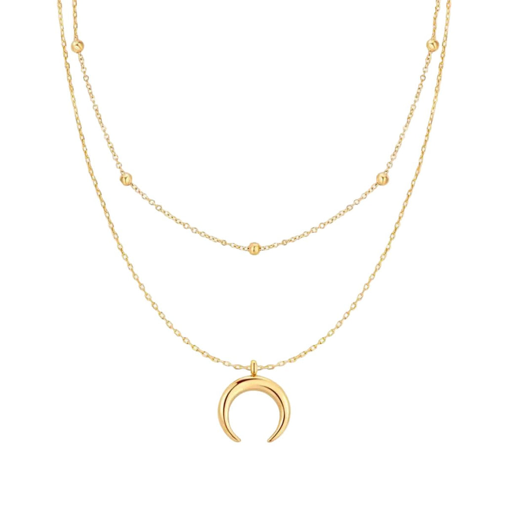 Luna|Collar doble con luna - CasaCavari