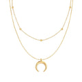 Luna|Collar doble con luna - CasaCavari