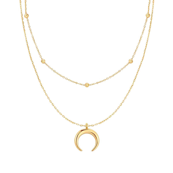 Luna|Collar doble con luna - CasaCavari