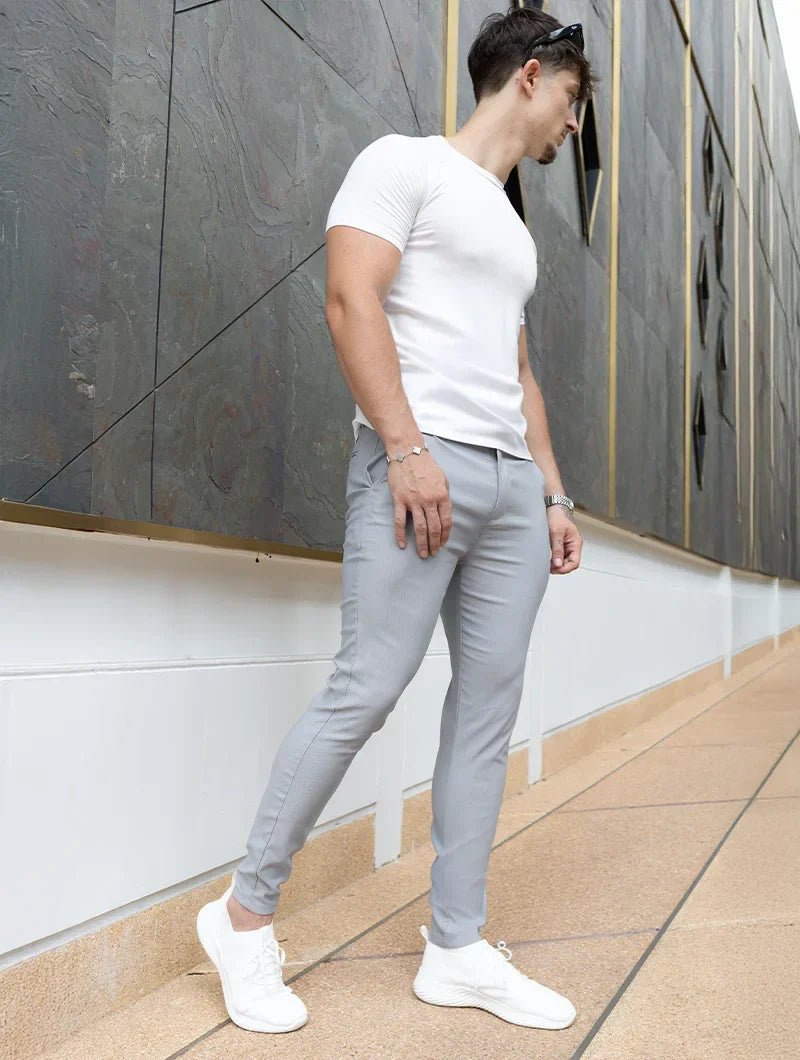 Noa|Stretch Pantalón - Gris claro - CasaCavari