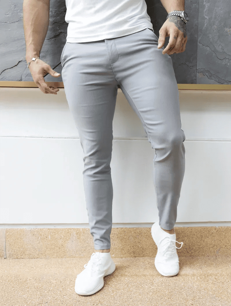 Noa|Stretch Pantalón - Gris claro - CasaCavari