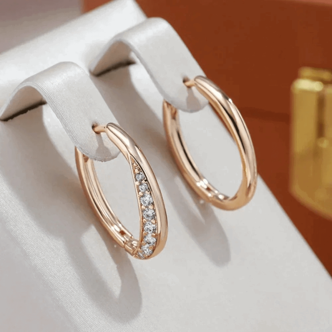OLIVIA|Pendientes Aro Dorados Chic - CasaCavari