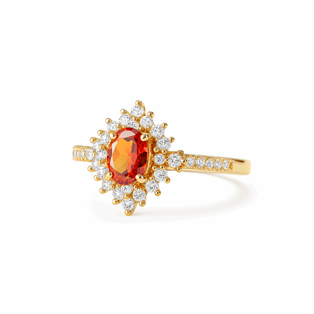 Vega|Anillo rubí halo - CasaCavari
