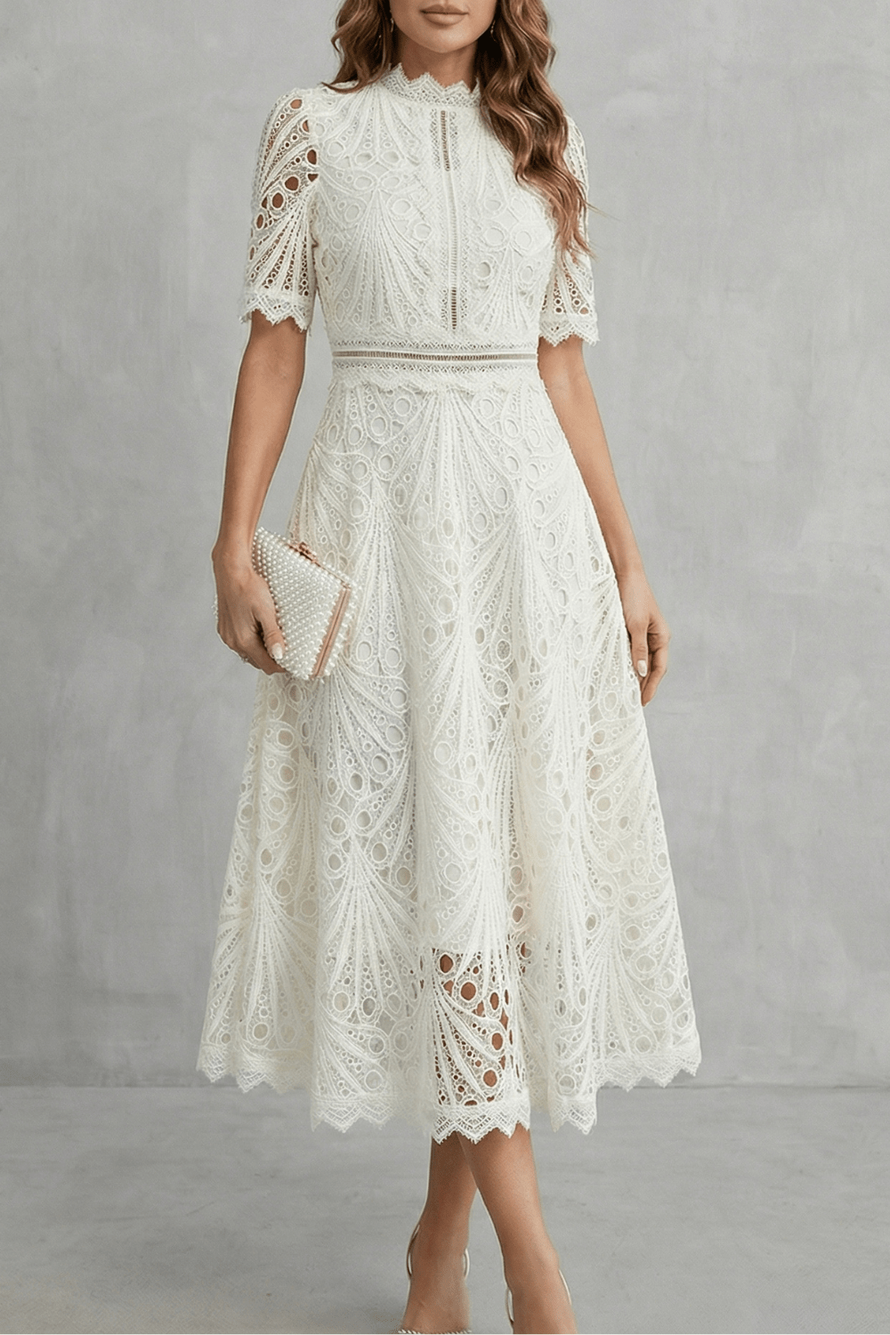 VEXIA|VESTIDO MIDI ENCAJE - CasaCavari