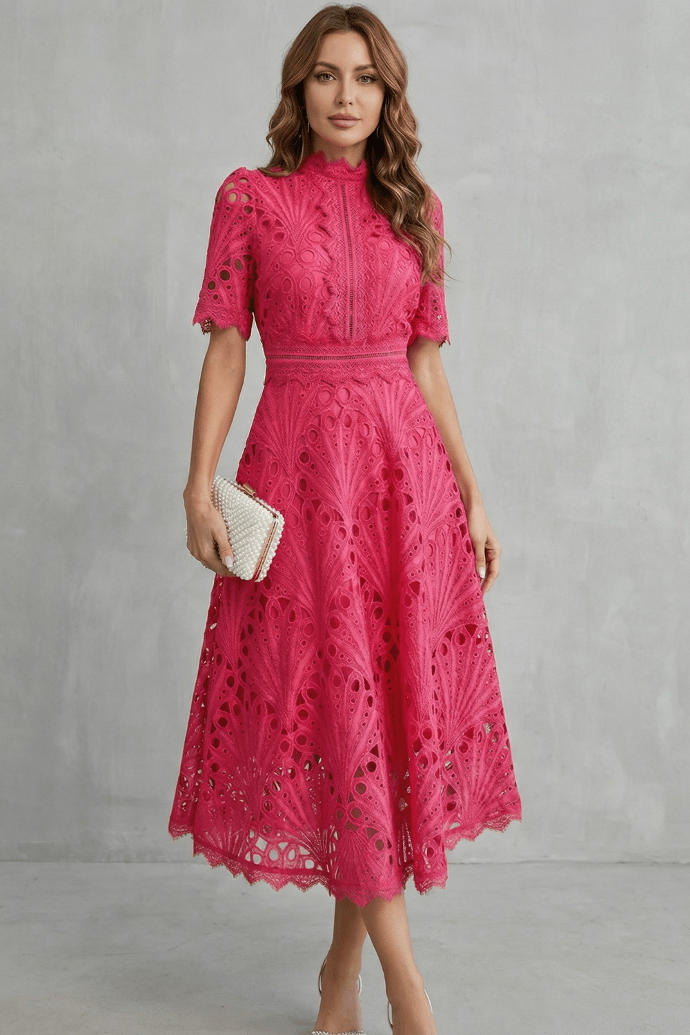 VEXIA|VESTIDO MIDI ENCAJE - CasaCavari