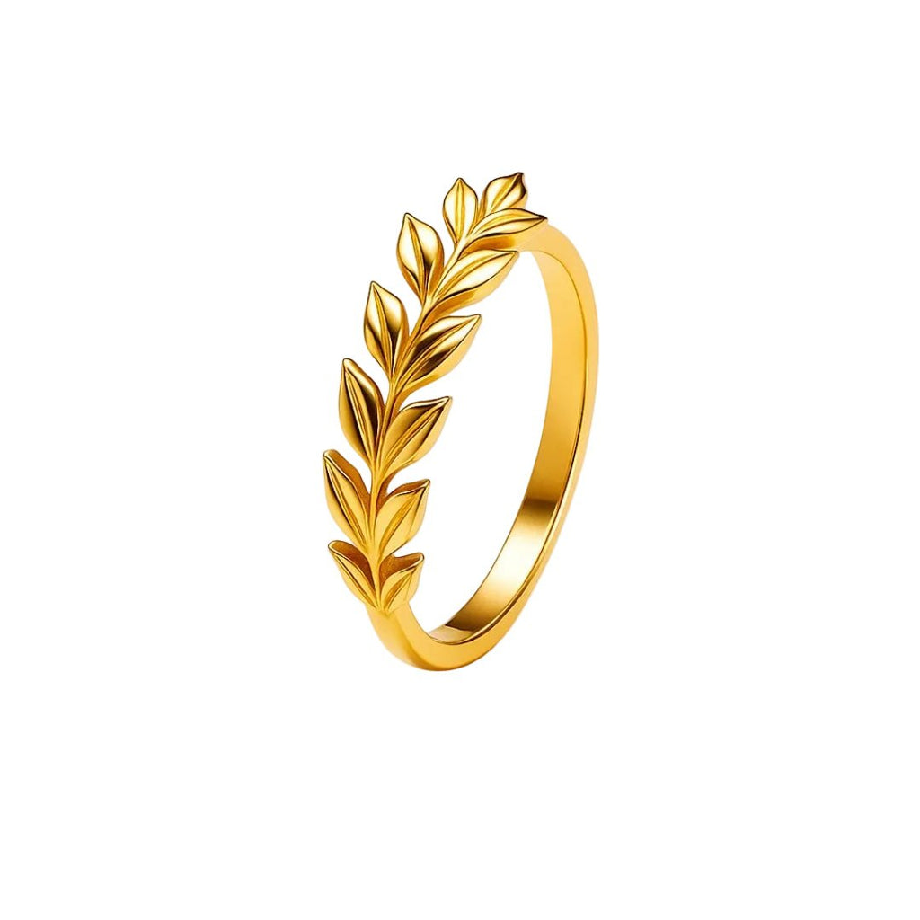 Victoria|Anillo de hojas dorado - CasaCavari