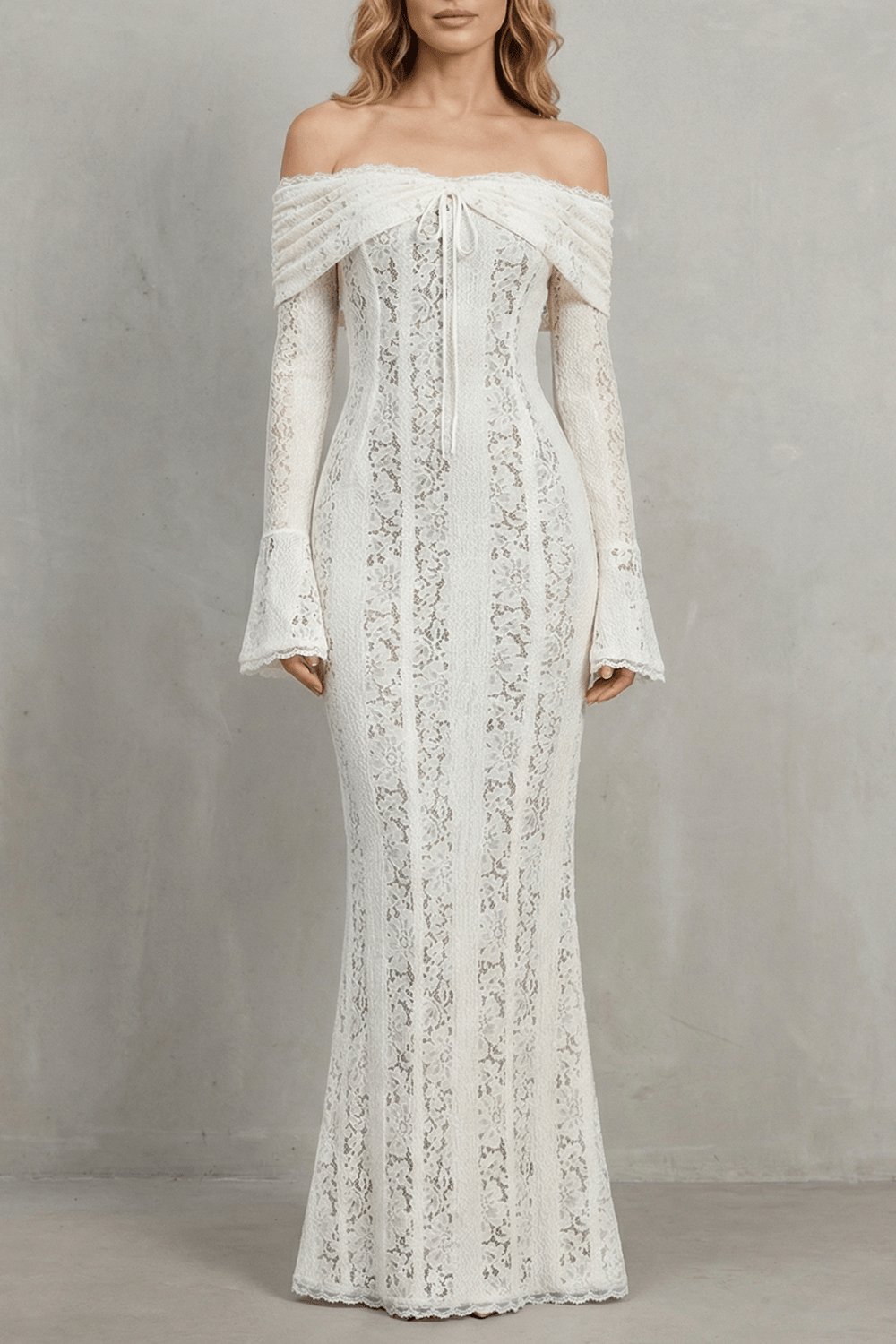 VIREL|VESTIDO MAXI ENCAJE - CasaCavari