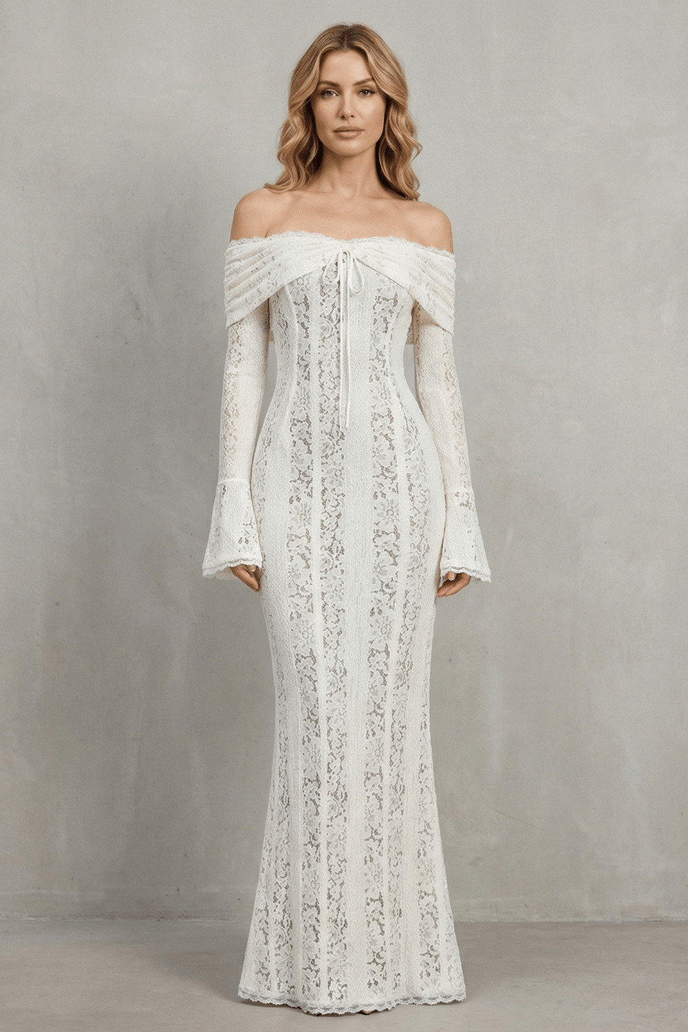 VIREL|VESTIDO MAXI ENCAJE - CasaCavari
