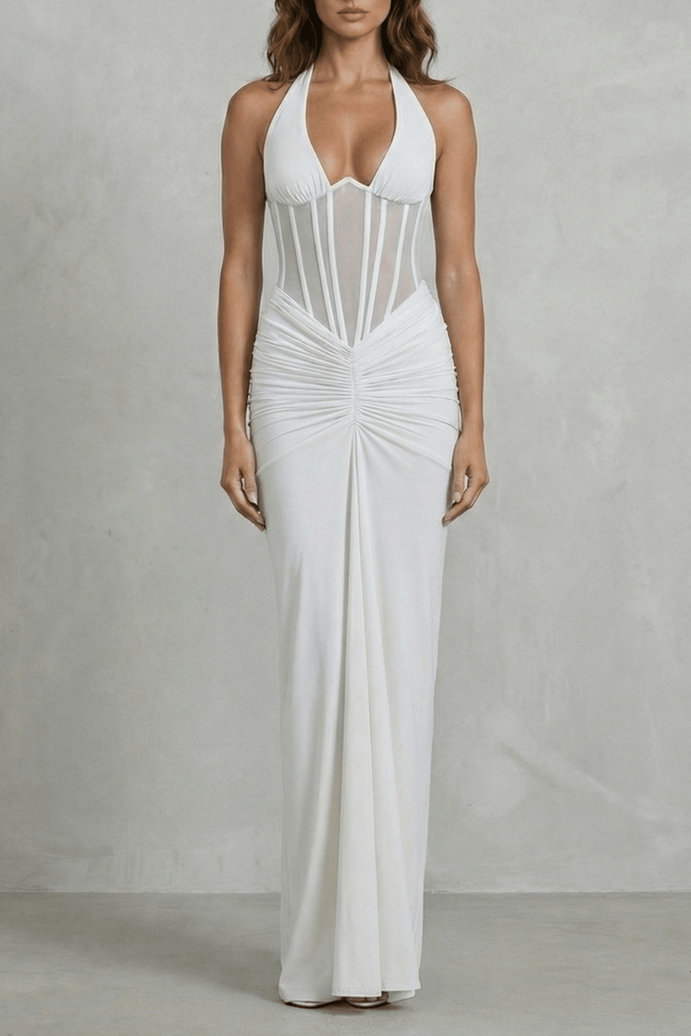 ZAFIRA|VESTIDO MAXI CON CUELLO - CasaCavari