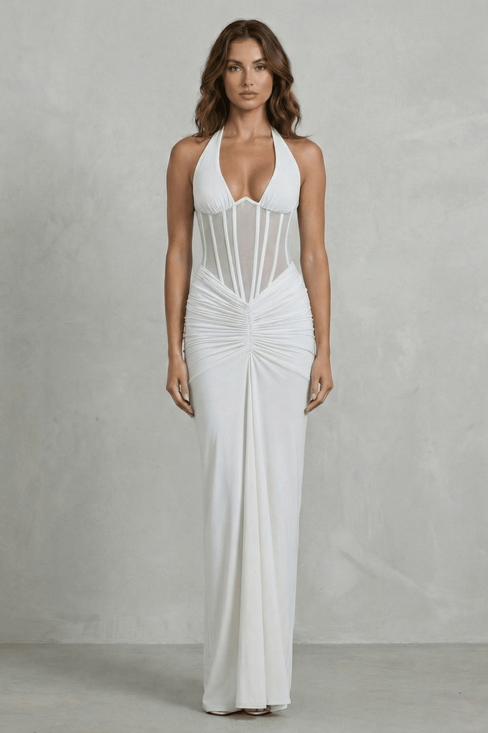 ZAFIRA|VESTIDO MAXI CON CUELLO - CasaCavari